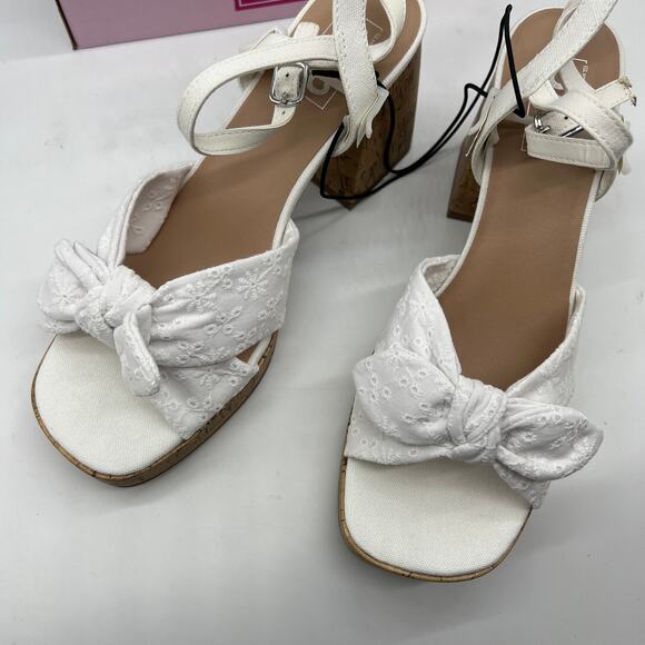 Pop Womens Giving Heeled Sandals White Size 11M - Picture 4 of 10